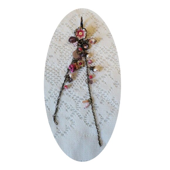 NEW Handcrafted Long Drop Beaded Earrings Women Fashion Jewelry Gifts - Picture 3 of 4